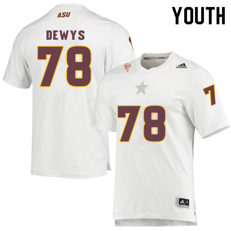 Youth #78 Roman DeWysArizona State Sun Devils College Football Jerseys Sale-White - Click Image to Close